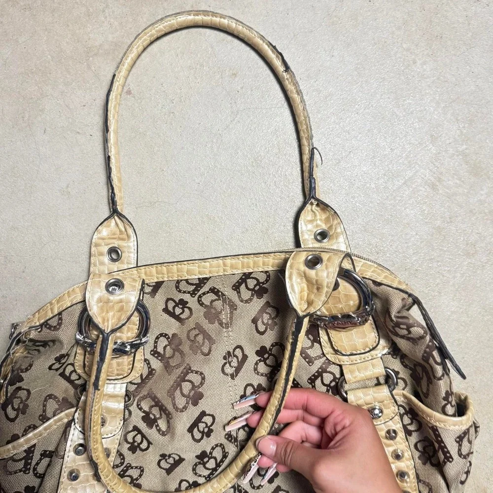 Y2k Kathy crown canvas studded purse